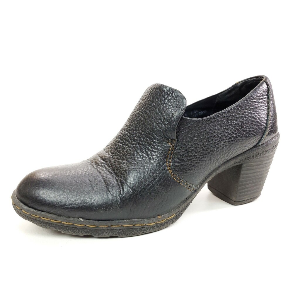 BOC Born BC3447 Womens Black Leather Slip on Booties Shoes U.S. Size 7.5